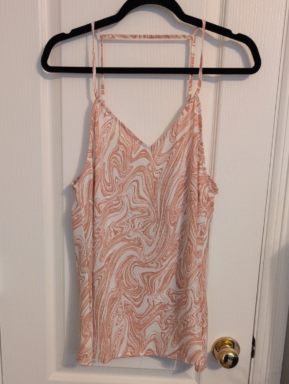 Nwot Cozy Casual Peach Swirl Spaghetti-Strap Cami